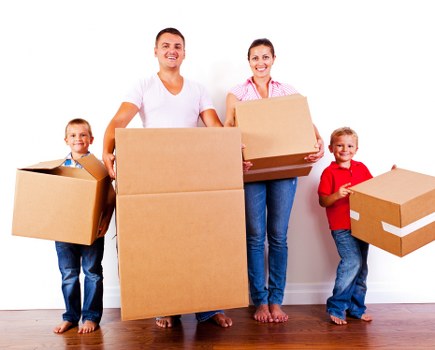 Household storage space in Westkensington with neatly stacked boxes