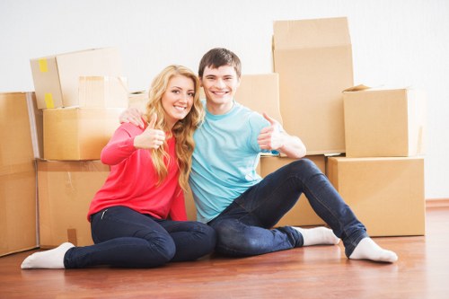 Careful packing of fragile household items in Westkensington